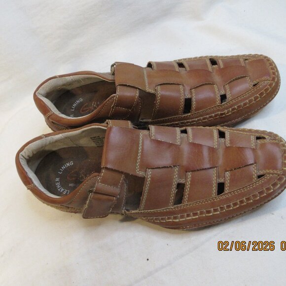 MEN\'S~GBX SENTAUR~#135594~ BROWN LEATHER~SLIP ON SPORT SANDAL/SHOES~ SIZE 10 main image 4